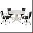 Antique White Finish with Optional Swivel Chairs