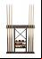 Optional Hunter Wall Rack in Brushed Walnut Finish