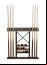 Optional Hunter Wall Rack in Brushed Walnut Finish