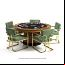 Matte Walnut Poker Table with Chairs