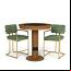 Matte Walnut Pub Table with Vintage Green Stool
