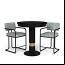 Matte Black Pub Table with Vintage Gray Stool