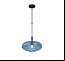 Matte Black Bar with Blue Glass Shade
